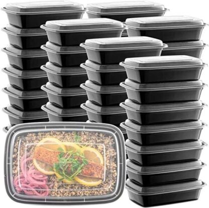 50 Pack Meal Prep Plastic Microwavable Food Containers